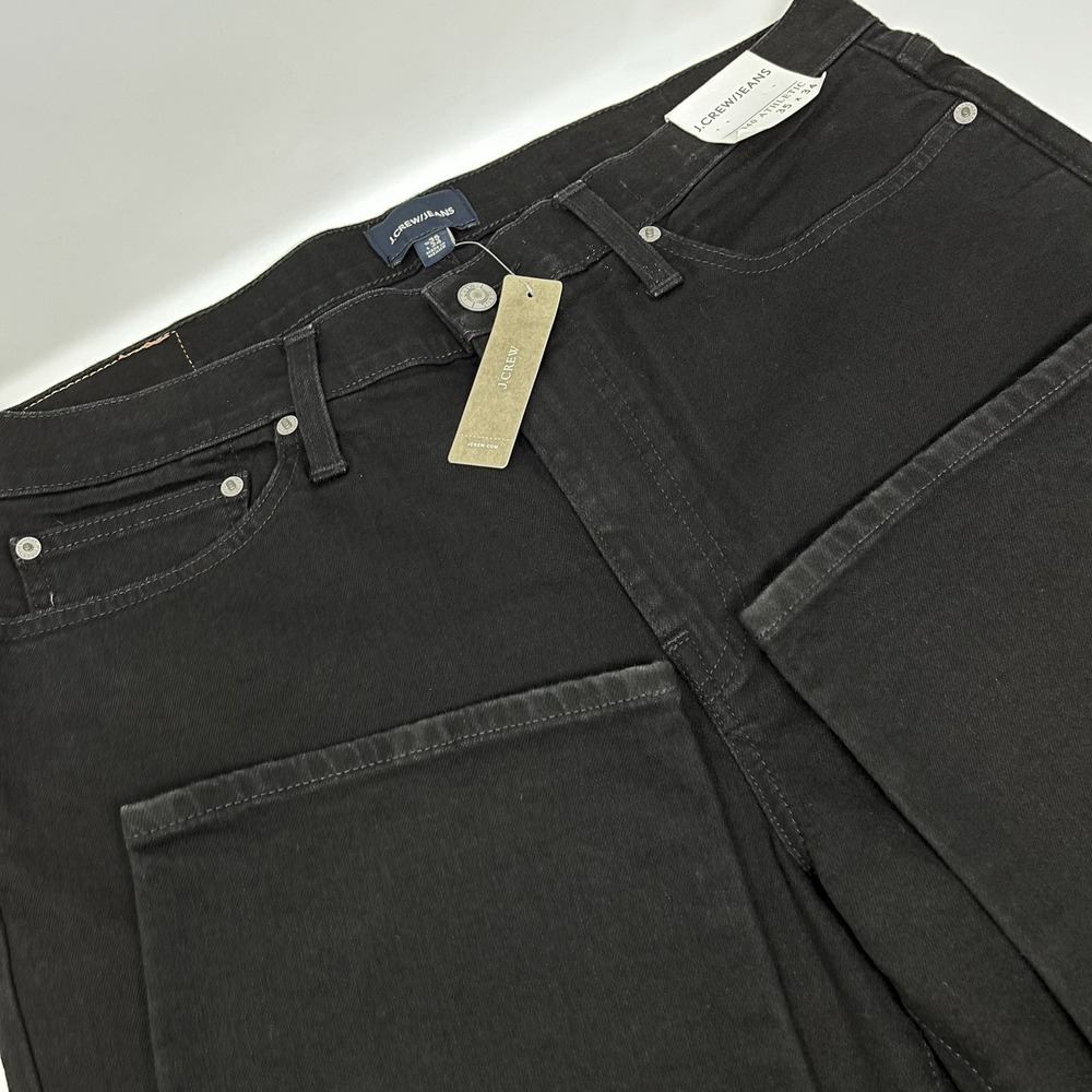 J.Crew 1040 Athletic Fit Jeans Mens size 35x34 Black Stretch Denim NWT J5975